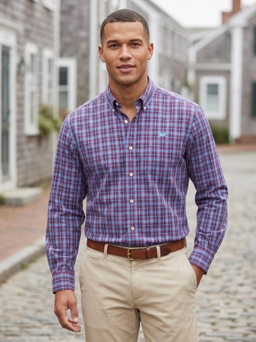 Vineyard Vines Whale Shirt Plaid Button Down Long Sleeve XL 100% Cotton